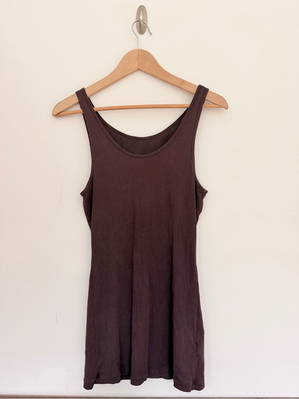 James Peres Ribbed Scoop Neck Tank Top in Eggplant or Wine Basic Women’s Sz 4